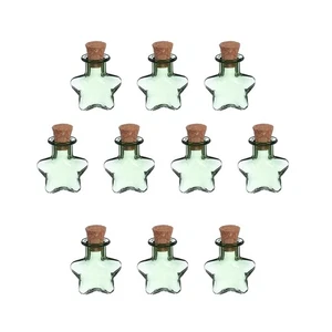 10 Stck. Mini Glasflaschen Anhänger, 0,01oz/0,5ml Sternform, grün - Bild 1 von 6