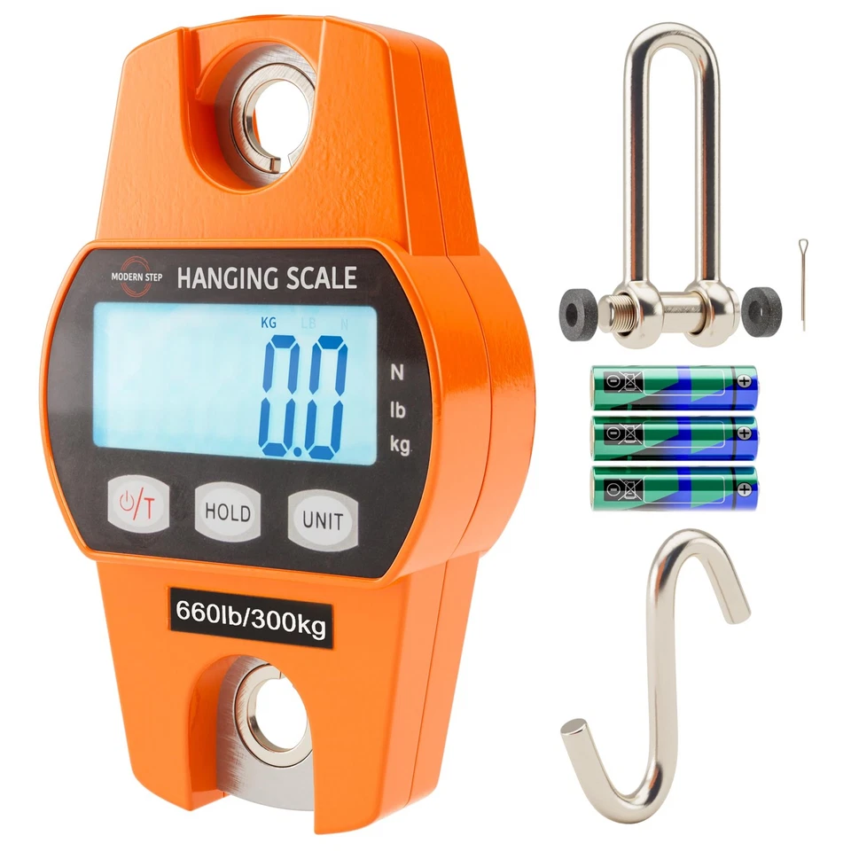 Digital Hanging Scale 660 LB 300 Kg With Accurate Reloading Spring 2day Ship
