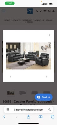 Juego de sofá de 3 piezas Coaster 506591-S3 Arabella silla sofá sofá sofá gris imitación cuero Foto 1 de 2