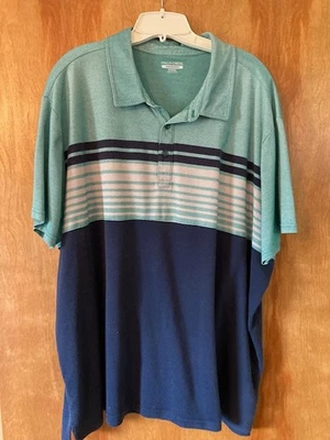 Falls Creek - Men's Polo - Green/Blue - Short Sleeves - XXXL - EC - Image 1 of 2