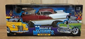 Muscle Machines 1956 Oldsmobile 88 Coupe rot-weiß 1:18 Diecast neu in Box - Bild 1 von 7