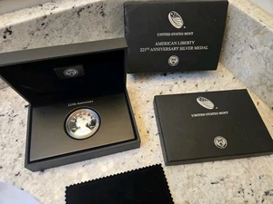 2017 P American Liberty Proof Silver Medal 225th Anniversary in OGP Box And Coa - Picture 1 of 2