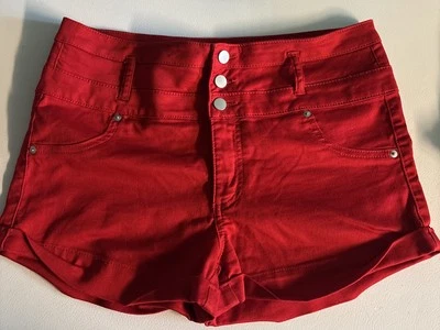 Vtg Xhilaration Women's Shorts Red 3 Button  4 Pockets Size 16 - Image 1 of 4