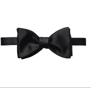 ETON HERREN SCHWARZE SEIDENSATIN FLIEGE VORGEBUNDEN NEU OHNE ETIKETT - Bild 1 von 2