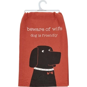 Beware of Wife Dog Is Friendly Kitchen Towel - Picture 1 of 3