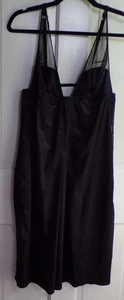 VICTORIA'S SECRET VERY SEXY Black Satin Knee Leghth Nightie Nightgown Size L - Picture 1 of 10