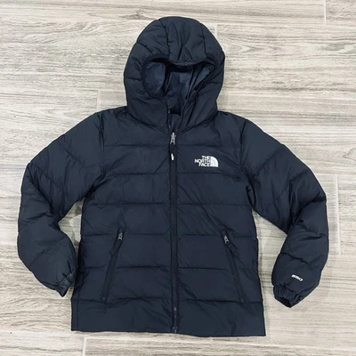 The North Face Quilted Jacket Girls Medium 10/12 Blk 550 Goose Down Puffer Coat - Image 1 of 4
