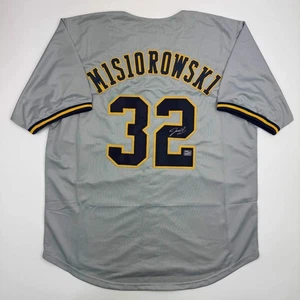 Autographed/Signed Jacob Misiorowski Milwaukee Grey Baseball Jersey Prova COA - Picture 1 of 4
