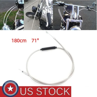 Cable de embrague trenzado de acero 180 cm 71" para Harley CVO Road Glide Fat Boy Road King Foto 1 de 4