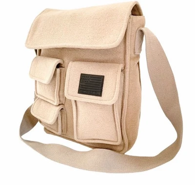 Obra Maestra Raro 90S Polo Deporte Vintage Bolso de Hombro Lana Beige Mensajero Y2K Ja Foto 1 de 4