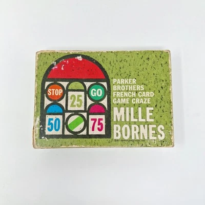 Vintage Parker Brothers MILLE BORNES French Auto Theme Card Game 1962 - Complete — 第 1/4 张图片