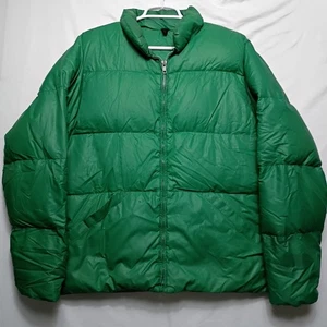 Woolrich Jacket Mens Medium Goose Down Puffer Coat Green 80s Vintage - Picture 1 of 6