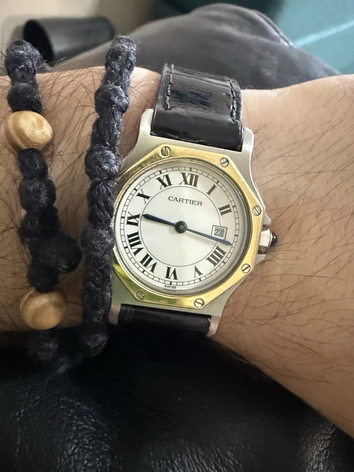 2025 Serviced Cartier Santos Octagon Steel Gold Wild Spider Dial UNIVERSAL LUGS - Image 1 of 4