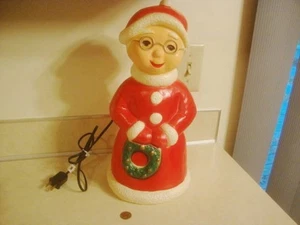 Molde soplado vintage 14" MRS. SANTA CLAUSE con CORONA de Union Products ¡Funciona MCM! - Imagen 1 de 10