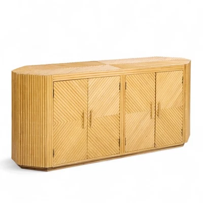 Lápiz dividido Bielecky Brothers estilo mediados de siglo caña bambú credenza Foto 1 de 4