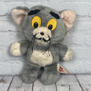 Animal Fair Tom & Jerry Plush Stuffed Animal Gray Tom Cat 80s Vintage 1982 - Imagen 1 de 13