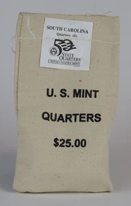 100 x 2000-D South Carolina State Quarters in borsa mai aperta $25 US Mint - Foto 1 di 1