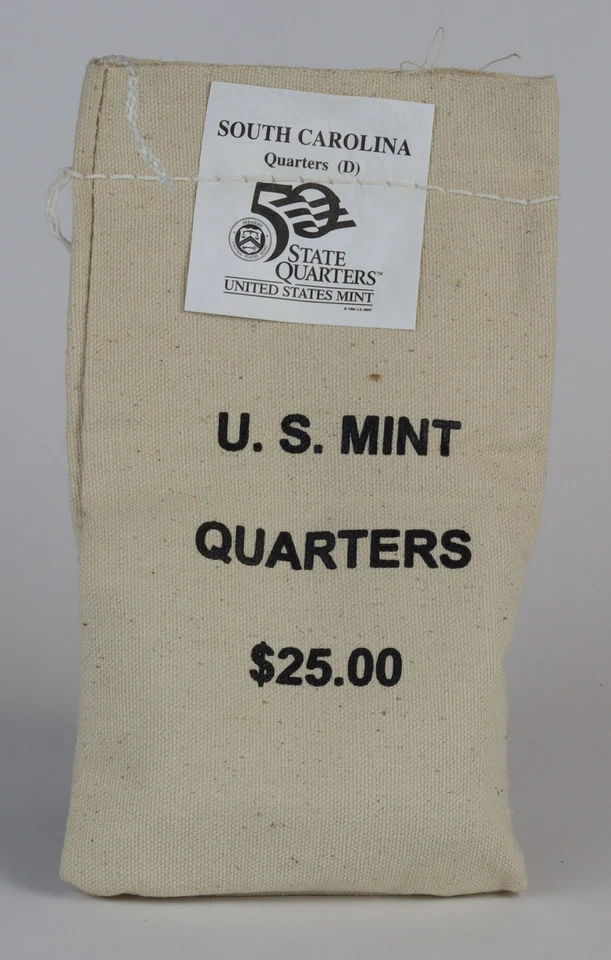 100 x 2000-D South Carolina State Quarters in Unopened $25 U.S. Mint Bag - Image 1 of 1