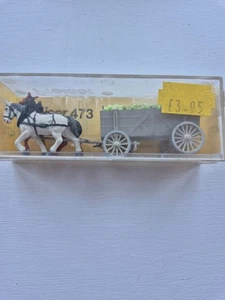 S2, PREISER HO Figurenset.  473 Pferd und Wagen - Bild 1 von 1