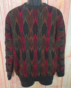 Montechiaro Made In Italy Wool & Acrylic Argyle Sweater Large - Picture 1 of 7