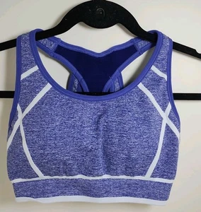 Champion Sz Lg Women's Purple Lined Wireless Pull On Racer Back Yoga Sports Bra - Picture 1 of 7