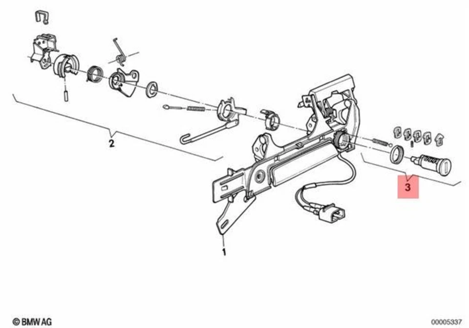 Kit de reparación de cilindro de cerradura de puerta delantera derecho original BMW E34 E36 OEM 51218203100 Foto 1 de 1