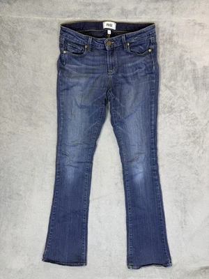 Paige Jeans Womens 29 Blue Dark Wash Low Rise Mahattan Bootcut Stretch - Image 1 of 4