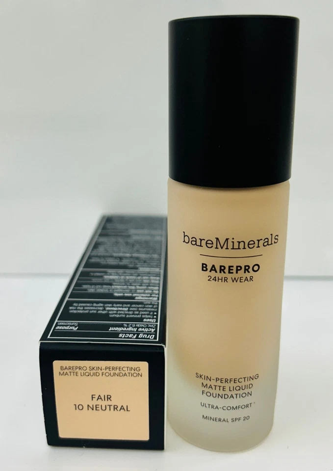 bareMinerals BAREPRO Skin-Perfecting MATTE Liquid Foundation 1oz Fair 10 Neutral - Image 1 of 1