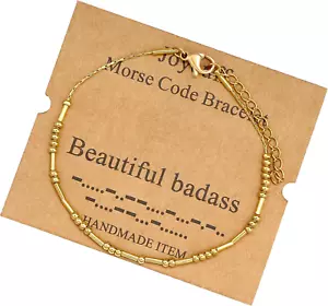 Friendship Morse Code Bracelets Inspirational Gifts for Best Friends Women Mothe - Picture 1 of 7