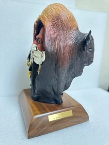 1991 Kathryn Yauney 2 Sided Sculpture TATANKA Buffalo Bison Native American - Picture 1 of 9