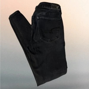 American Eagle Jeans Size 8 Hi Rise Jegging Ankle Black 360 Super Stretch Denim - Picture 1 of 8