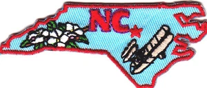  NORTH CAROLINA STATE SHAPE Iron On Patch South State Shape - Picture 1 of 2