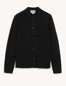 MARKS AND SPENCER M&S AUTOGRAPH COTTON MODAL KNITTED JACKET BLACK MEDIUM M BNWT