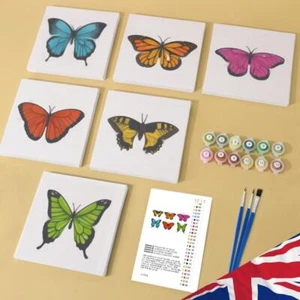 6 Pack Paint by Numbers Kit DIY Acrylic Oil Painting for Adults (Butterfly) - Picture 1 of 11