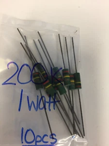 200K 1 WATT CARBON COMPOSITION RESISTORS 10 PCS NOS - Picture 1 of 1