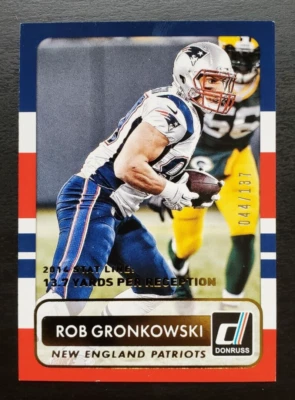 2015 Donruss Rob Gronkowski Stat Line 44/137 #118 New Engalnd Patriots - Image 1 of 3