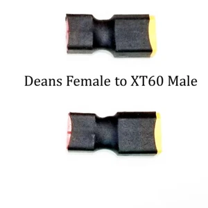 RCP Adapters (2) DEANS FEMALE TO XT60 MALE BATTERY ADAPTERS - Picture 1 of 12
