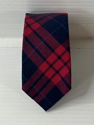 Corbata de hombre Bar III roja/azul marino trébol a cuadros 100 % algodón 2,625” de ancho nueva con etiquetas Foto 1 de 4