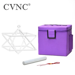 Pirámide de cristal cantante de 8" CVNC hexagrama cuarzo ópticamente transparente con estuche - Imagen 1 de 17