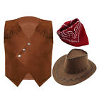 Vest With Bandanna And Hat Brown Waistcoat Carnival Clothing Halloween Western