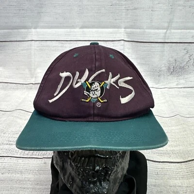 Anaheim Mighty утки винтажный фиолетовый/бирюзовый хоккей бейсболка кепка молодежи/детей винтажный - Изображение 1 из 4