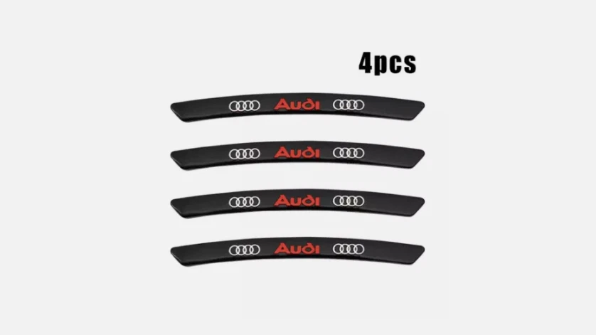 Set - 4 Pcs Metal 9cm Black Wheel Rim Decals For Audi A3 A6 Q3 TT BLACK NEW - Image 1 of 1