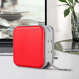 Disc CD Case Holder Red CD Holder Storage Case Portable CD Storage for Car Home - Picture 1 of 8