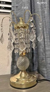 Chandelier ON/OFF TOUCH lamp with ACRYLIC crystal/clear glass ball base adorn - Picture 1 of 4