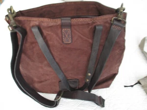 Campomaggi Shopping Tote bag NWT Canvas and Leather Dark Brown - Picture 1 of 13