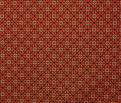 ROBERT ALLEN POLKA FLORAL ORANGE PINK DOTS JACQUARD UPHOLSTERY FABRIC BY YD 54"W - Image 1 of 4