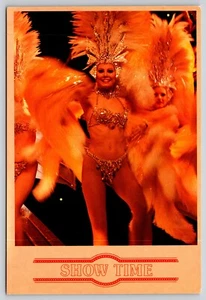 Postal Moulin Rouge Bailarines Show Time Reno Nevada Brillo Bikini Pinup Disfraz - Imagen 1 de 2