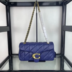 COACH Tabby 26 Shoulder Bag Quilted Navy CP150 Women's Bag New from JAPAN - Picture 1 of 9