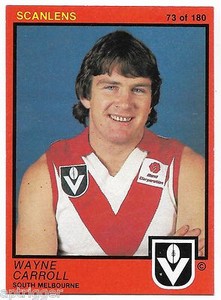 1982 Scanlens (73) Wayne CARROLL South Melbourne ++++