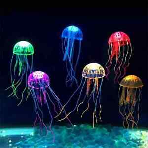 Glow in the Dark Artificial Jellyfish Aquarium Decoration Fish Tank Ornament